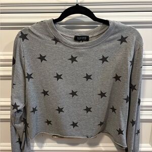 Creative Co-Op Starry Gray Crop Top